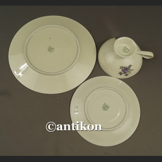 Piękny zestaw śniadaniowy porcelanowe trio Hertel Jacob