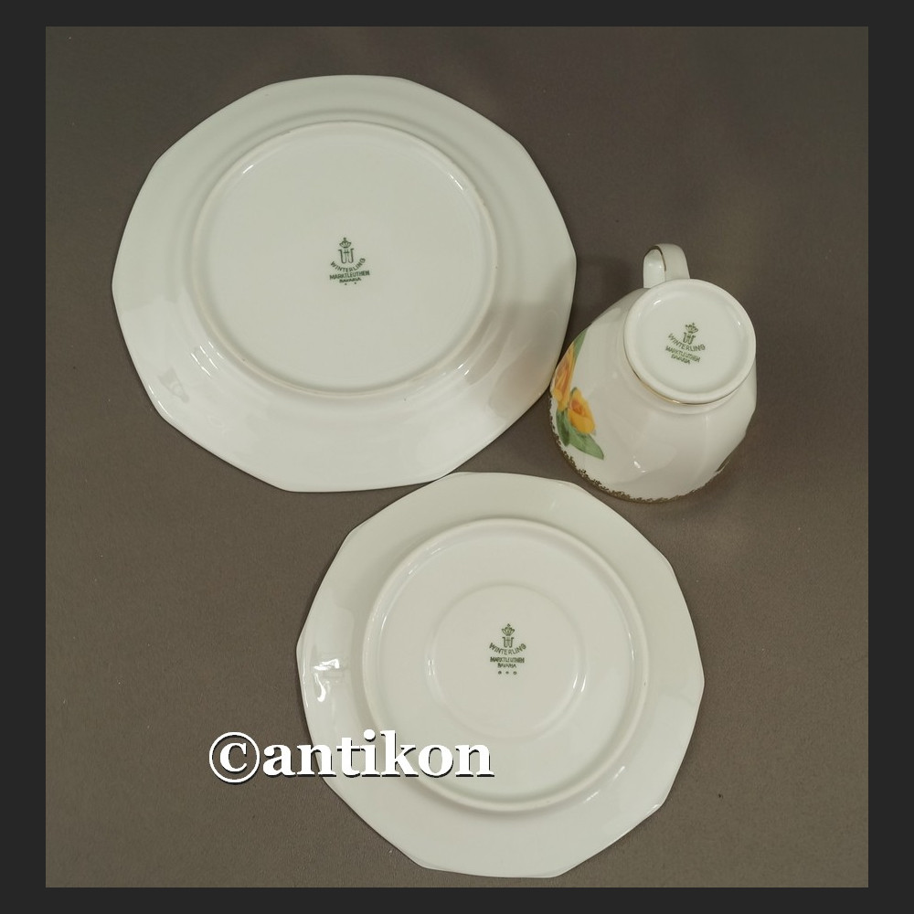 Filiżanka vintage zestaw śniadaniowy  herbaciane róże trio Filiżanka vintage zestaw śniadaniowy  herbaciane róże trio