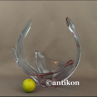 Duża szklana patera z Murano fioletowa