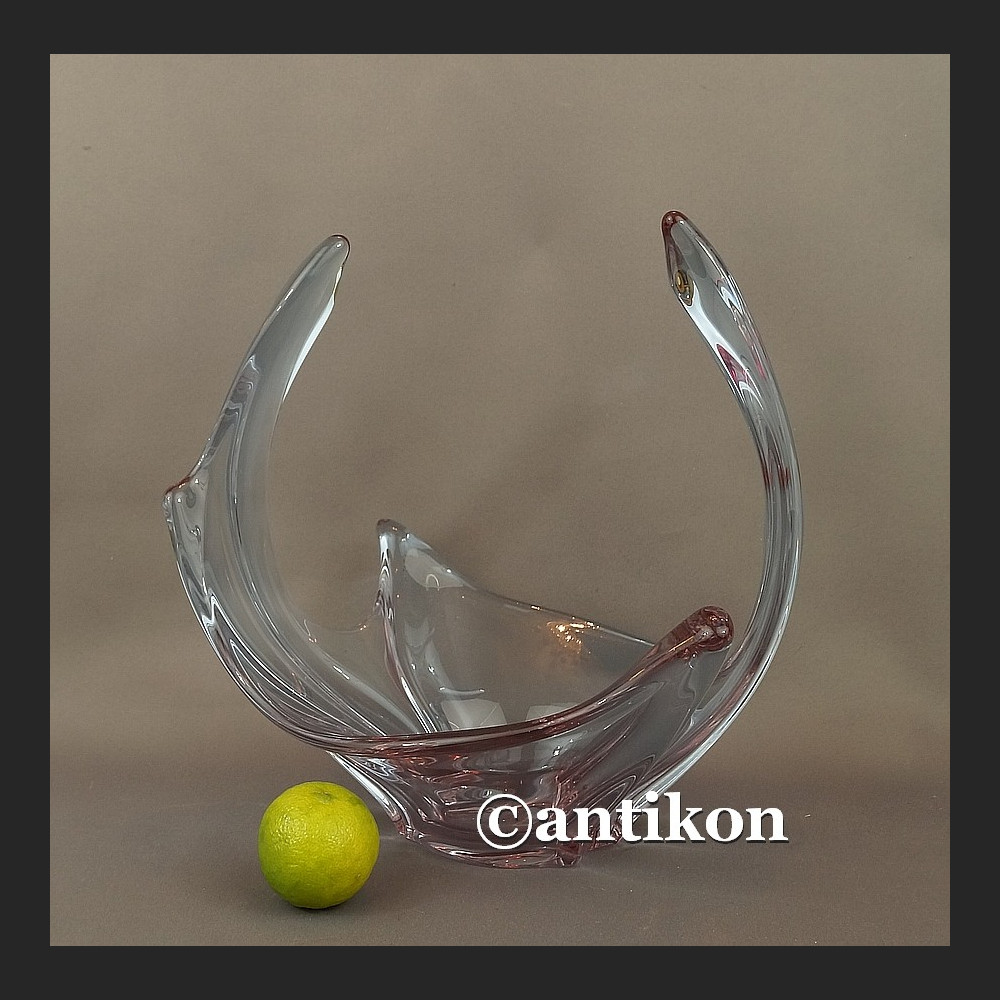 Duża szklana patera z Murano fioletowa