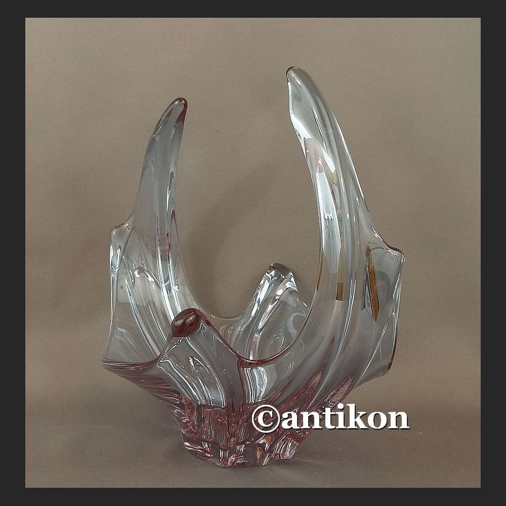 Duża szklana patera z Murano fioletowa