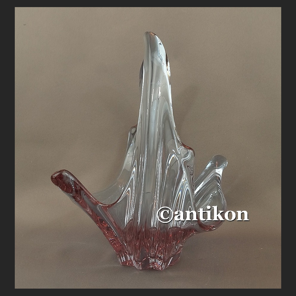 Duża szklana patera z Murano fioletowa