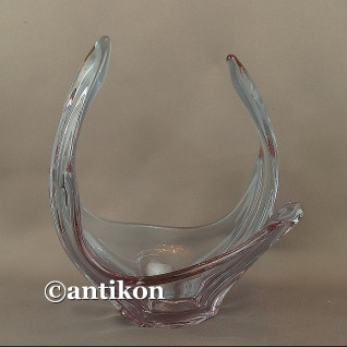 Duża szklana patera z Murano fioletowa