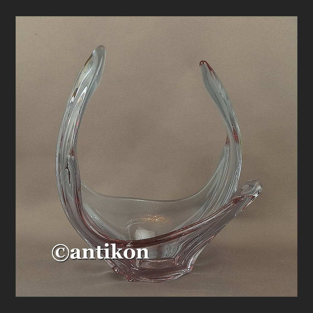 Duża szklana patera z Murano fioletowa