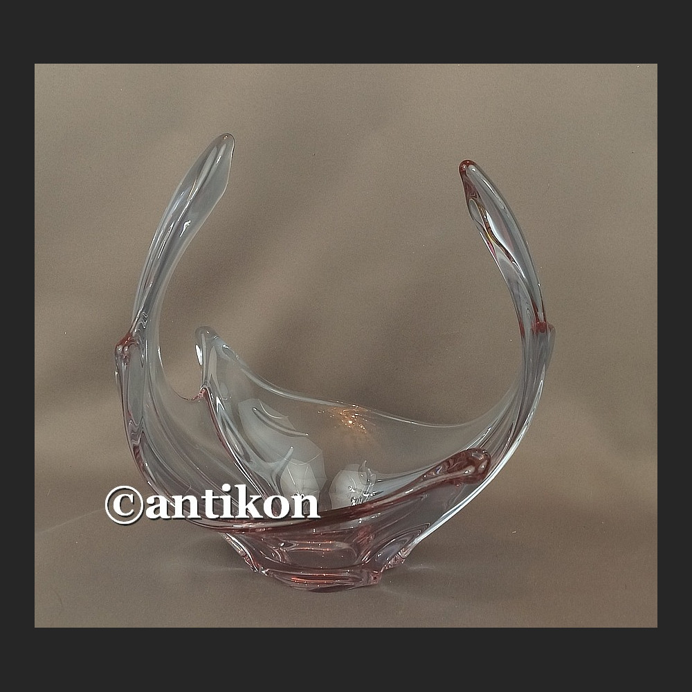 Duża szklana patera z Murano fioletowa