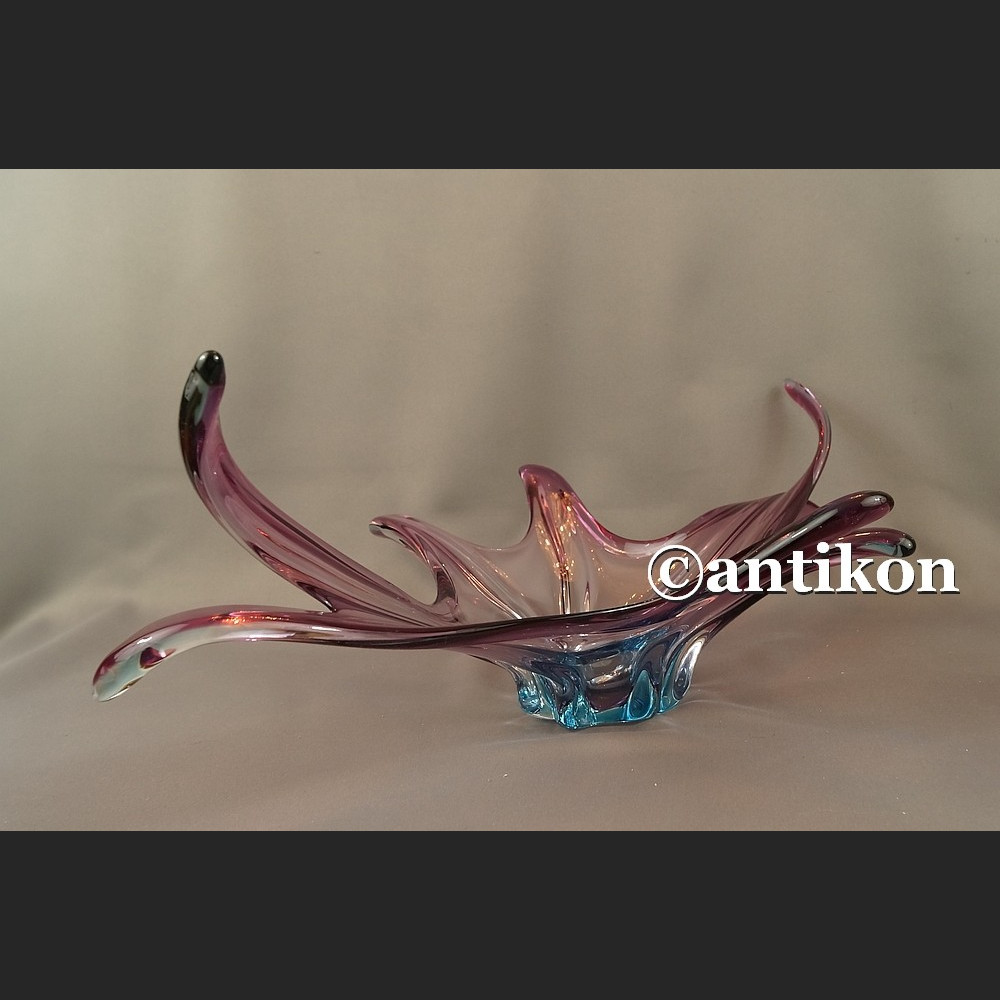 Wielka unikatowa szklana patera szkło artystyczne z Murano 