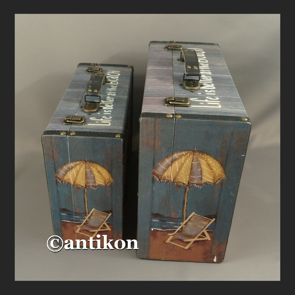 Walizki vintage z misiami komplet dekoracyjnych pudeł Walizki vintage z misiami komplet dekoracyjnych pudeł