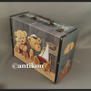 Walizki vintage z misiami komplet dekoracyjnych pudeł Walizki vintage z misiami komplet dekoracyjnych pudeł