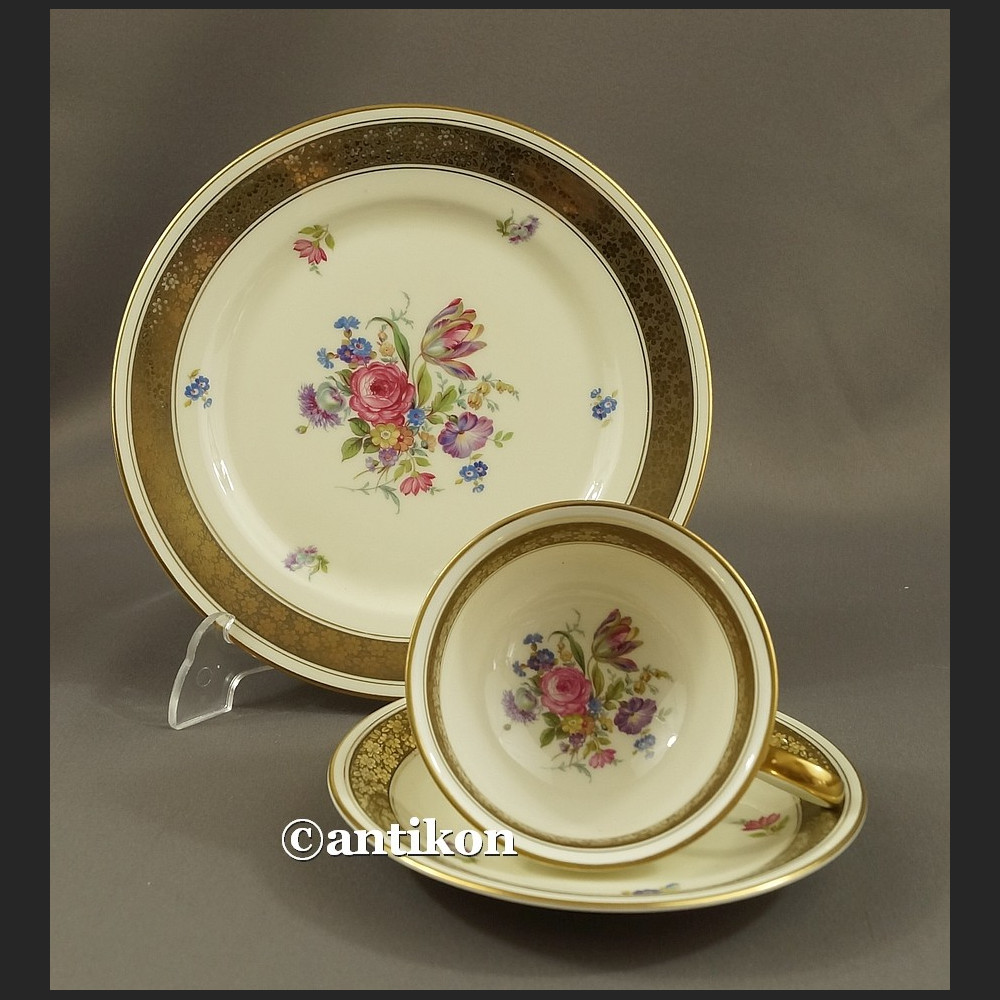Śniadaniówka filiżanka kolekcjonerska Kwitnąca wiosna stara bawarska porcelana trio Śniadaniówka filiżanka kolekcjonerska Kwitnąca wiosna stara bawarska porcelana trio