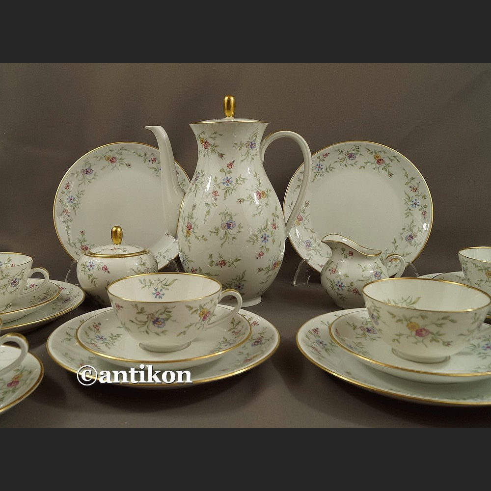 Serwis Furstenberg kawowy hrebaciany na 6 osób romantyczna porcelana  Serwis do kawy herbaty Furstenberg na 6 osób  - 9