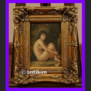 PIĘKNA DZIEWCZYNA AKT OBRAZ OLEJNY ZŁOCONA RAMA