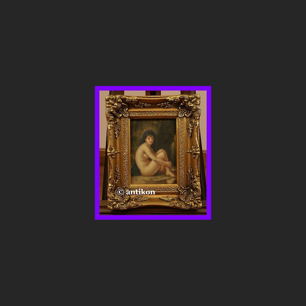 PIĘKNA DZIEWCZYNA AKT OBRAZ OLEJNY ZŁOCONA RAMA