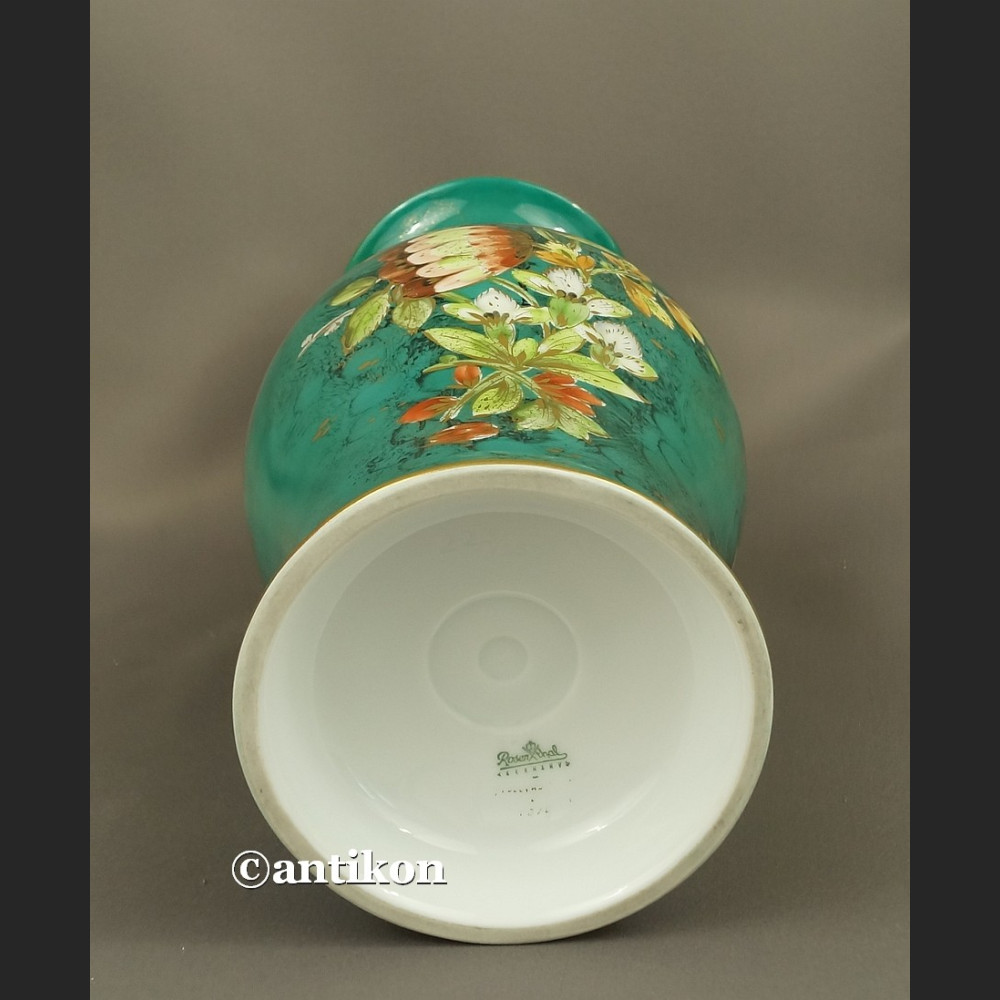 Wazon Rosenthal duży zielony  ręcznie malowany 
