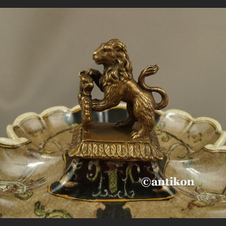 Patera z lwem kabaret porcelanowy Patera z lwem kabaret porcelanowy