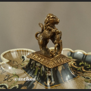 Patera z lwem kabaret porcelanowy Patera z lwem kabaret porcelanowy