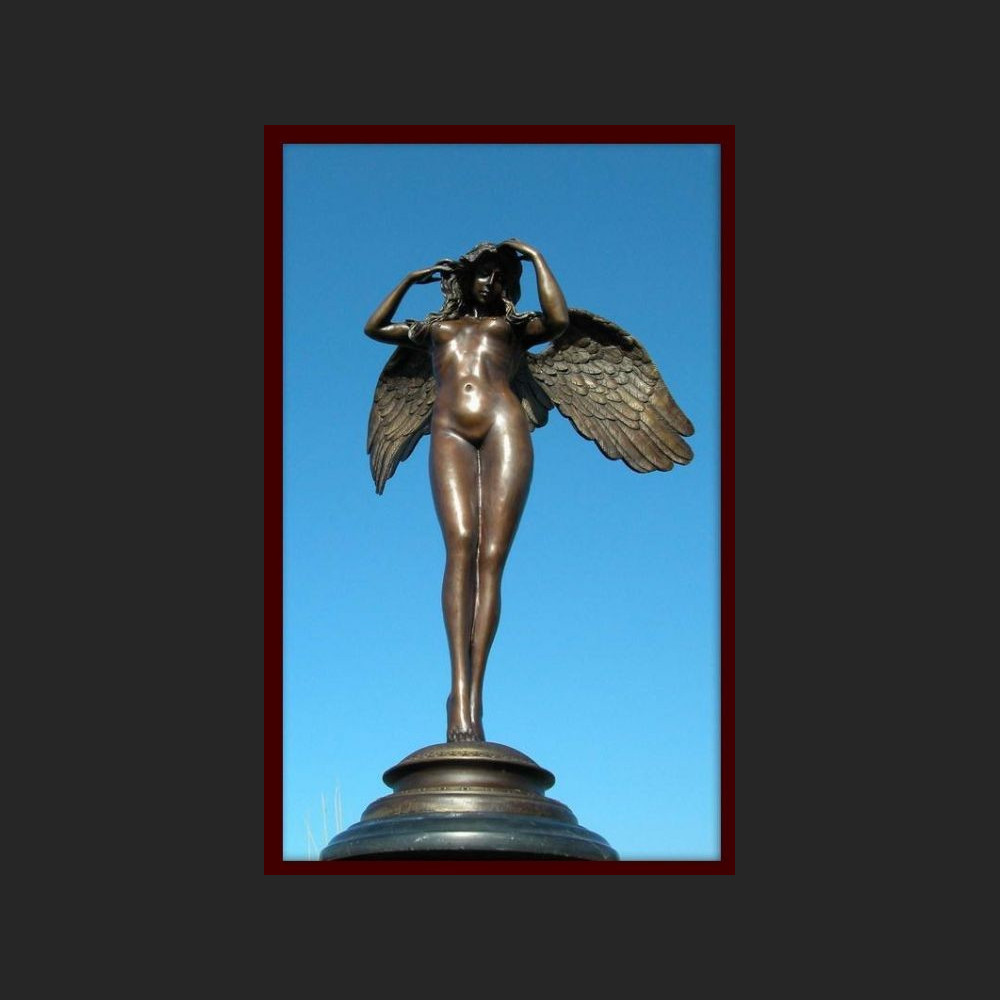 Kobieta anioł rzeźba z brązu ogromny akt 