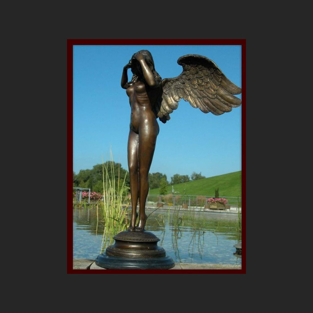 Kobieta anioł rzeźba z brązu ogromny akt 