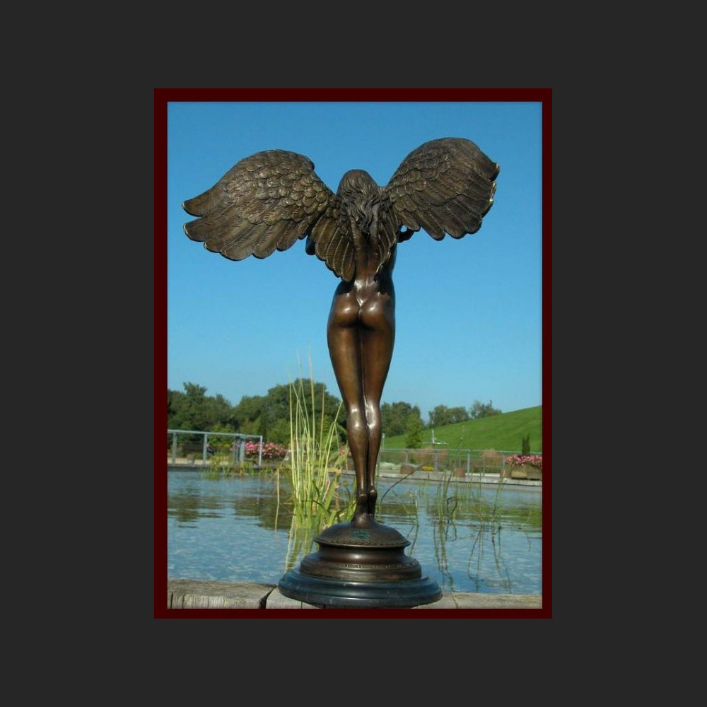 Kobieta anioł rzeźba z brązu ogromny akt 