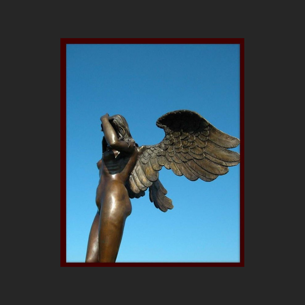 Kobieta anioł rzeźba z brązu ogromny akt 