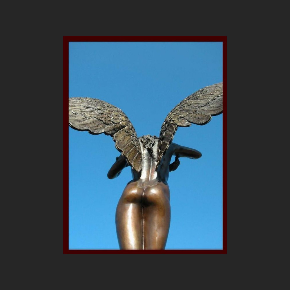 Kobieta anioł rzeźba z brązu ogromny akt 