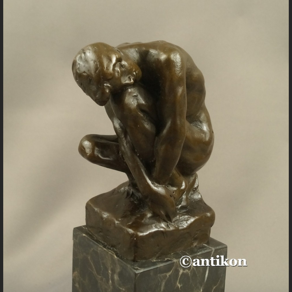Rzeźba chłopiec A. Rodin klasyka brąz Rzeźba chłopiec A. Rodin klasyka brąz