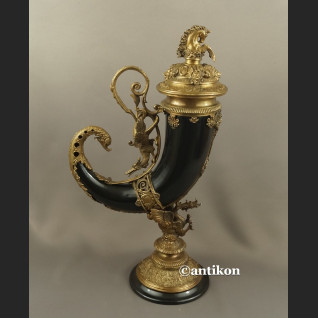 Róg obfitości wielki porcelana z brązem