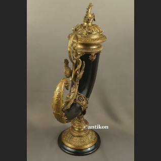 Róg obfitości wielki porcelana z brązem