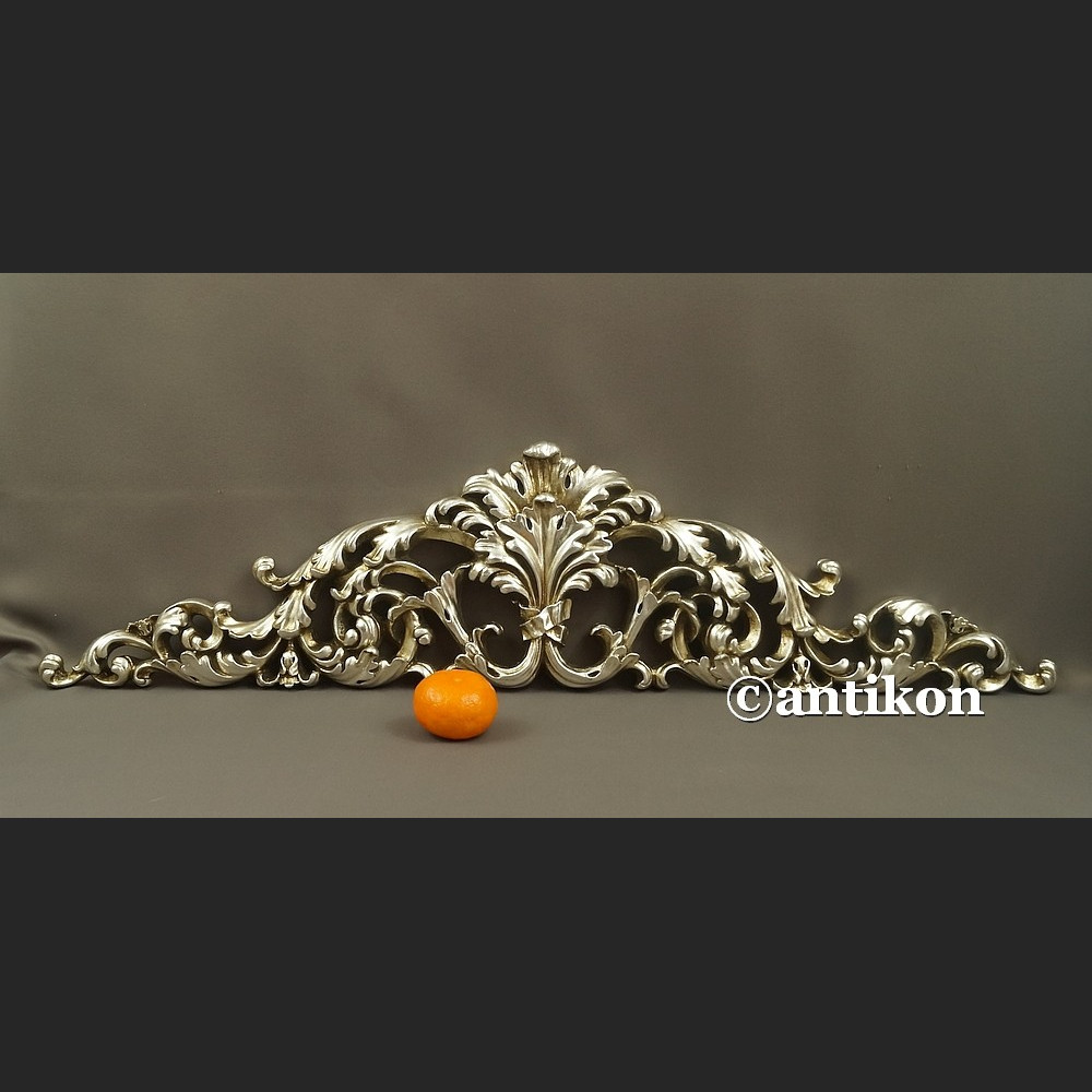 Zwieńczenie ażurowe srebrne kwiaty nadproże