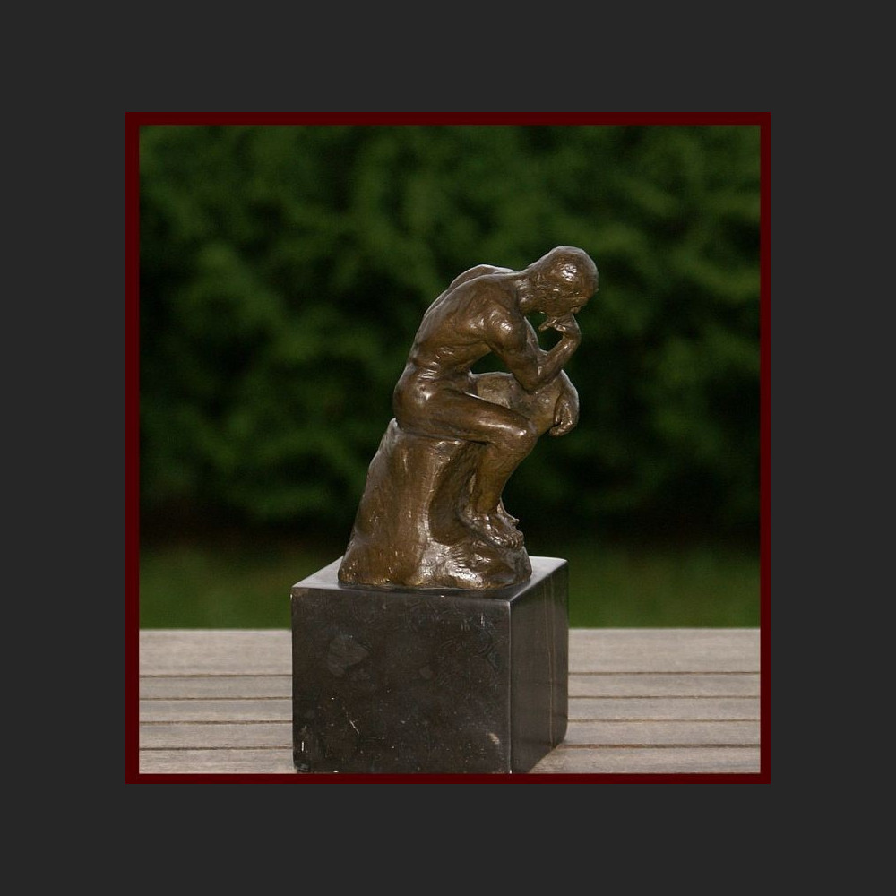 Myśliciel A. Rodin znakomita rzeźba klasyka brąz 