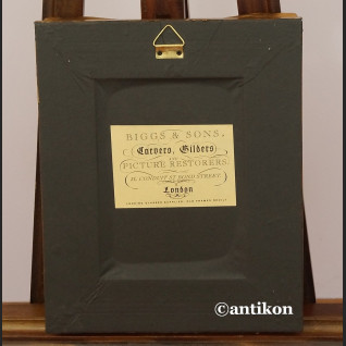 Obraz olejny stary Gdańsk miniatura