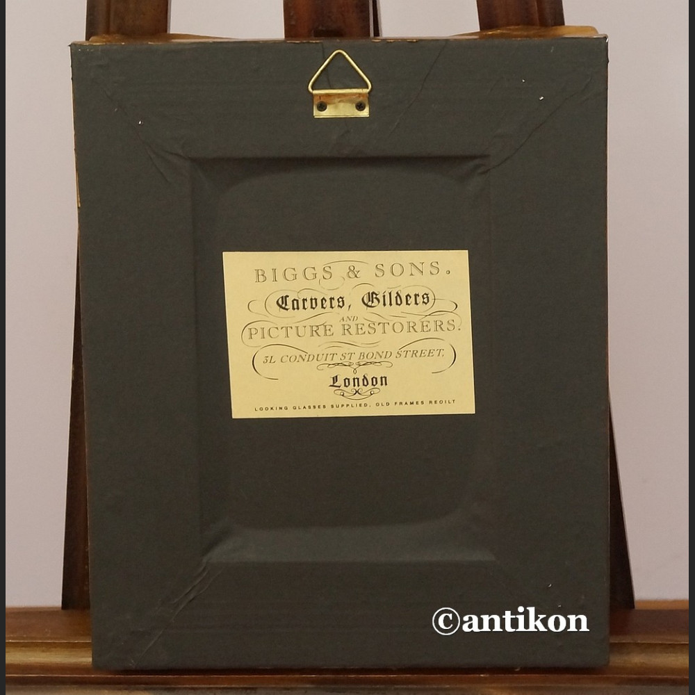 Obraz olejny stary Gdańsk miniatura