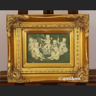 Relief  alabastrowy Aniołki obraz z alabastru 