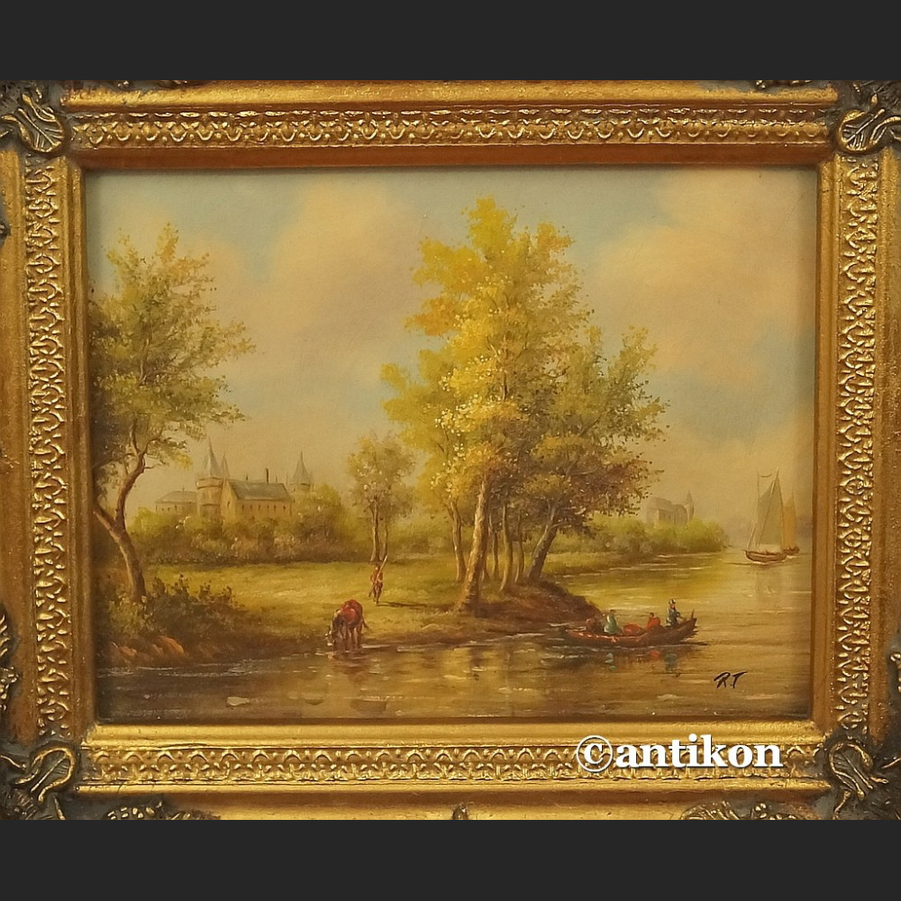 Obraz olejny Widok na rzekę piękny olej