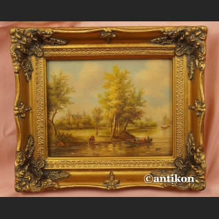 Obraz olejny Widok na rzekę piękny olej