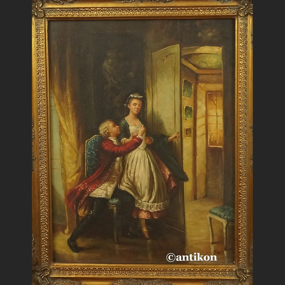 Obraz olejny Porywy serc scena rodzajowa  Obraz olejny Porywy serc scena rodzajowa