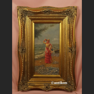 Obraz olejny Widok wybrzeża Damy na plaży