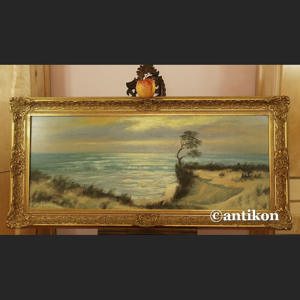 Obraz olejny na płótnie Plaża morze wydmy piękne malarstwo