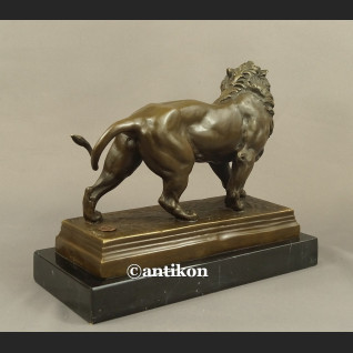 Rzeźba lew ryczący prawdziwy brąz duży sygnowany  Rzeźba lew ryczący prawdziwy brąz duży sygnowany