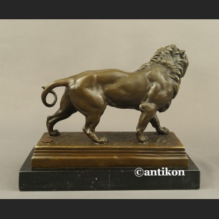 Rzeźba lew ryczący prawdziwy brąz duży sygnowany  Rzeźba lew ryczący prawdziwy brąz duży sygnowany