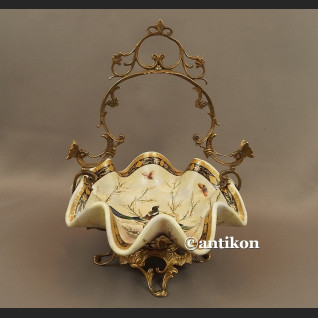 Patera na owoce koszyk porcelanowy z jaskółkami 