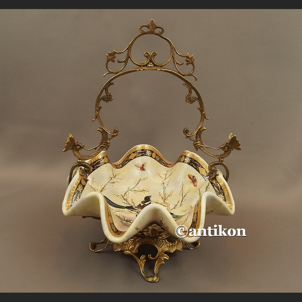 Patera na owoce koszyk porcelanowy z jaskółkami 