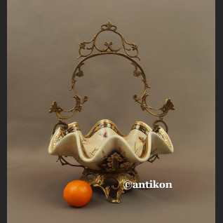 Patera na owoce koszyk porcelanowy z jaskółkami 