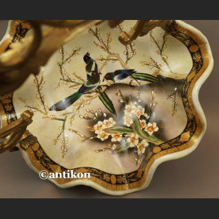 Patera na owoce koszyk porcelanowy z jaskółkami 