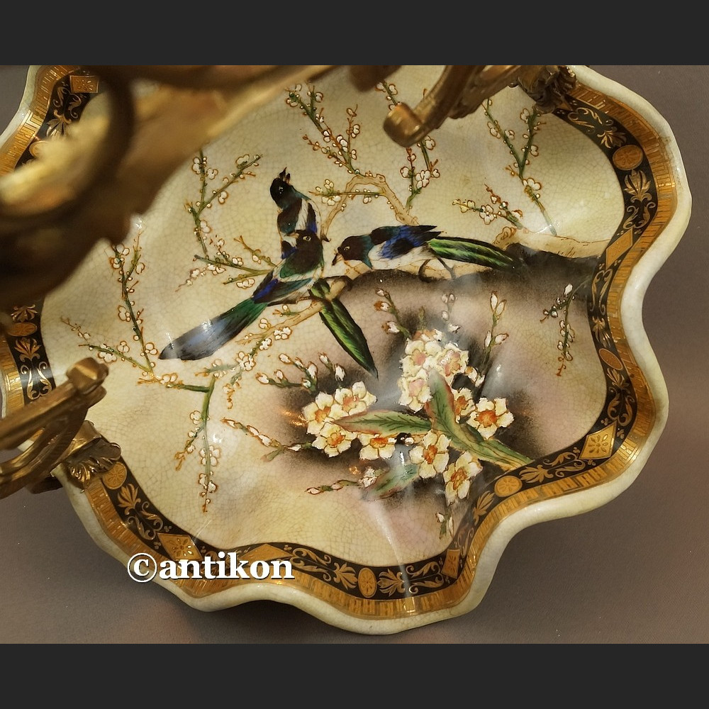 Patera na owoce koszyk porcelanowy z jaskółkami 