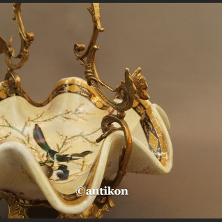 Patera na owoce koszyk porcelanowy z jaskółkami 