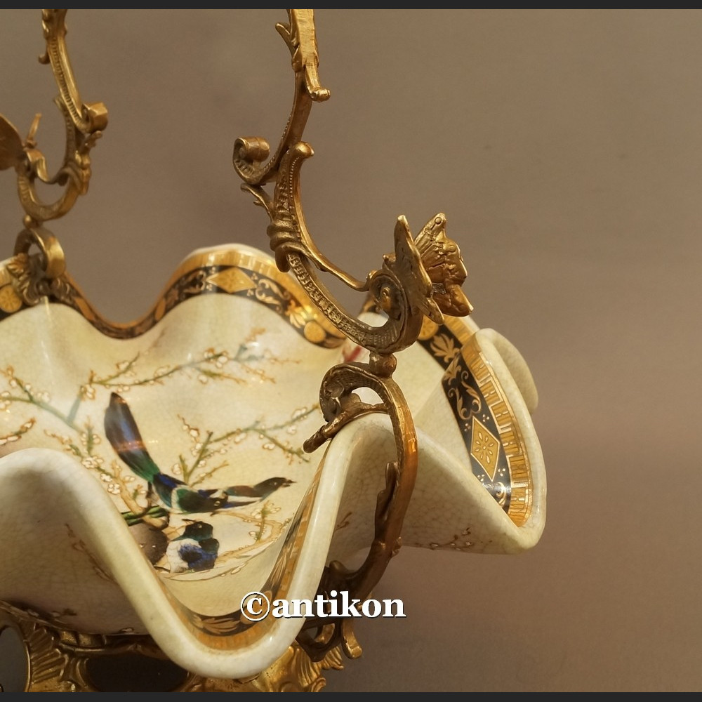 Patera na owoce koszyk porcelanowy z jaskółkami 