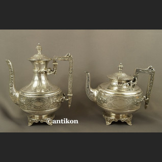 Posrebrzany serwis do kawy i herbaty A. Frenais  neobarokowy 