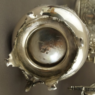 Posrebrzany serwis do kawy i herbaty A. Frenais  neobarokowy 