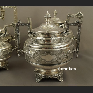 Posrebrzany serwis do kawy i herbaty A. Frenais  neobarokowy 