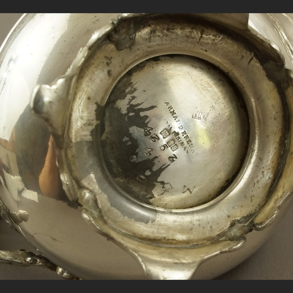 Posrebrzany serwis do kawy i herbaty A. Frenais  neobarokowy 